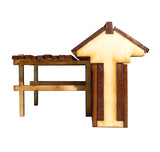 28mm Japanese Wooden Wall Half Section Angled End (x2)