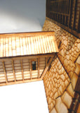 28mm Japanese Wooden Wall Section Long Angled End