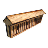 28mm Japanese Wooden Wall Section Long Angled End