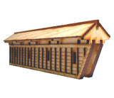 28mm Japanese Wooden Wall Section Long Angled End