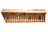 28mm Japanese Wooden Wall Section Long Angled End