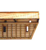 28mm Japanese Wooden Wall Section Long Angled End