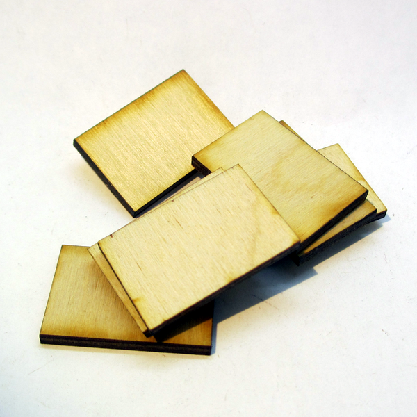 Bases miniatures, rectangulaires, .625x1inch, contreplaqué 3mm (25