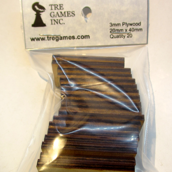 20mm x 40mm Plywood Miniature Bases – TRE Games