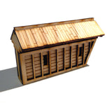 28mm Japanese Wooden Wall Half Section Angled End (x2)