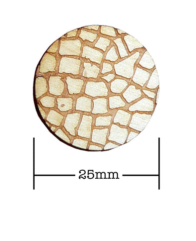 25mm Diameter Etched Cobblestone Bases