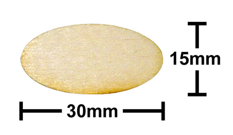 15mm x 30mm Oval Plywood Miniature Bases