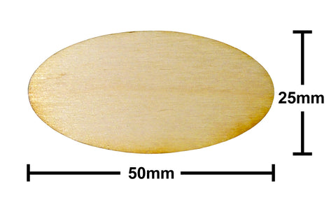 25mm x 50mm Oval Plywood Miniature Bases