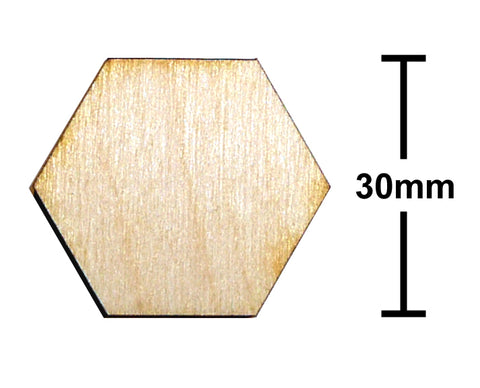 30mm Hexagon Plywood Miniature Bases