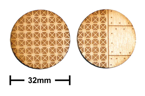 32mm Diameter Etched Metal Bases