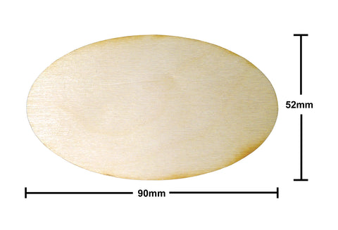 52mm x 90mm Oval Plywood Miniature Bases