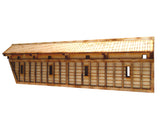 28mm Japanese Wooden Wall Section Long Angled End
