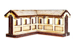 Japanese Wooden Wall Corner Short Section (x2)